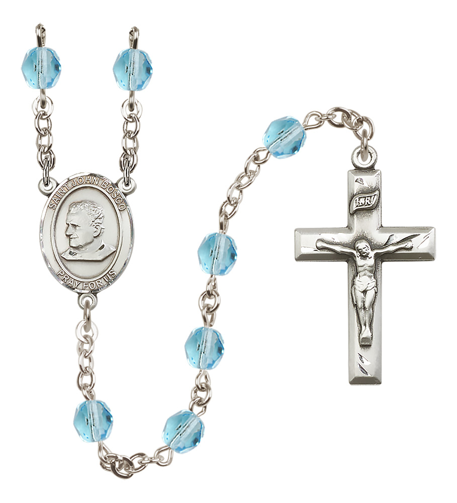 Saint John Bosco R6000-8055 6mm Rosary Aqua 190$